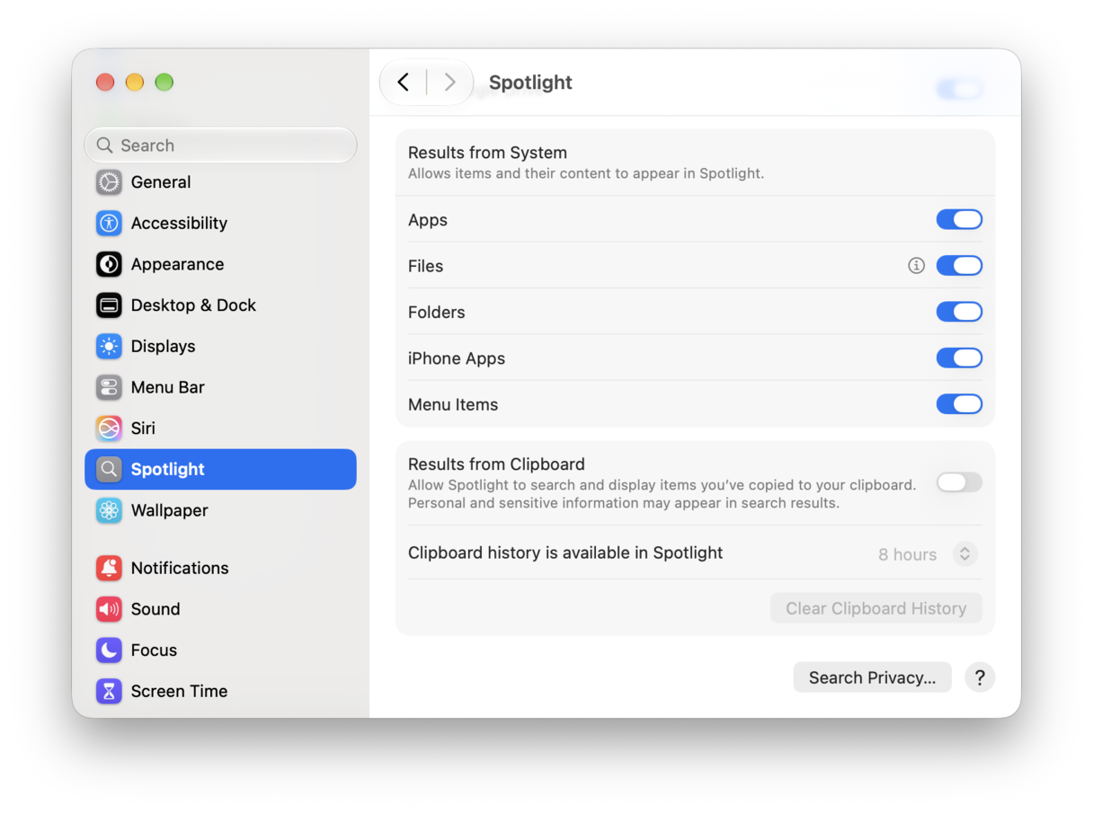 how to reindex Spotlight