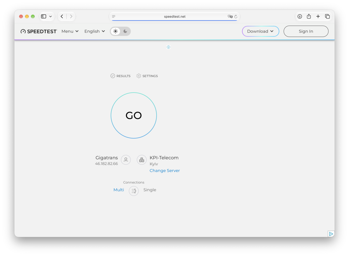 Check your internet connection