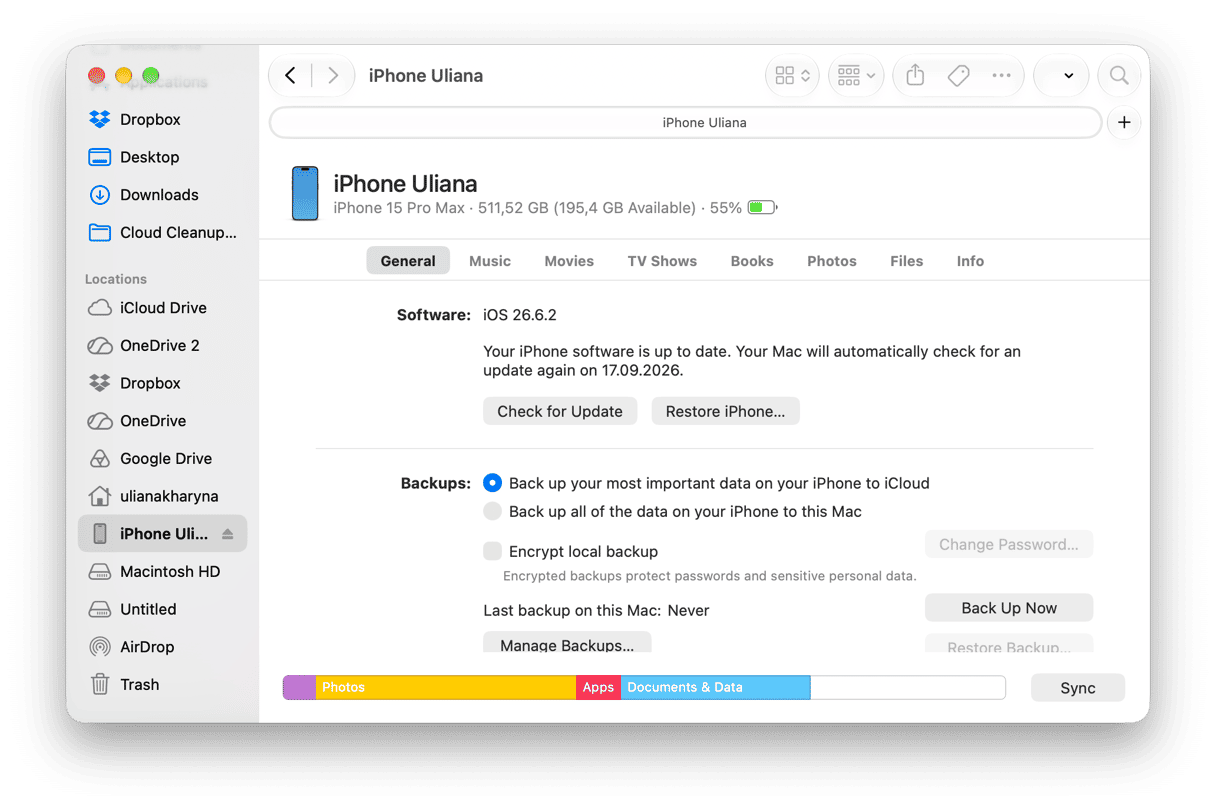 Delete any iPhone or iPad backups