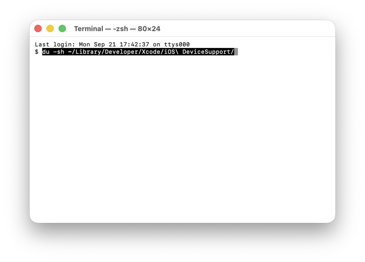 Check for Xcode device support files