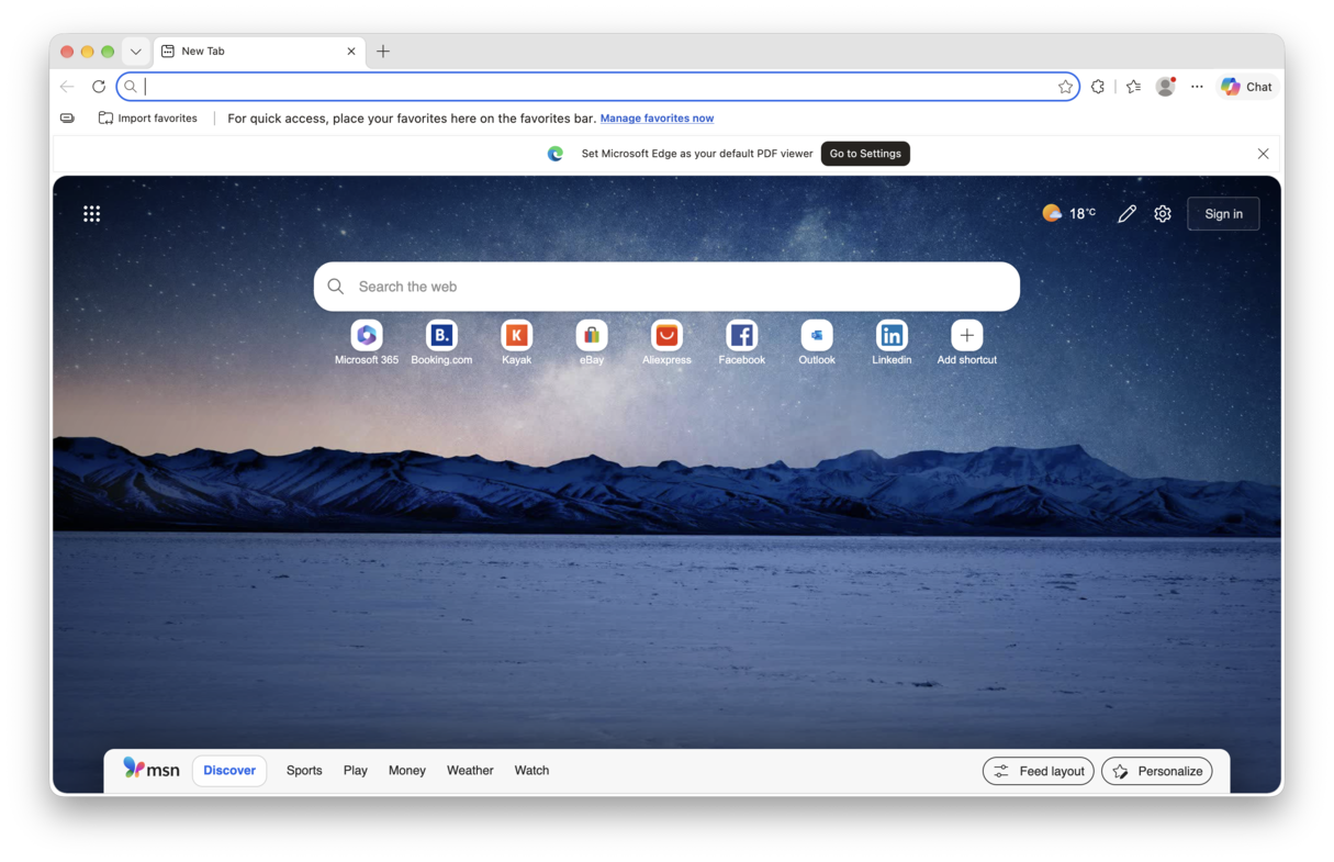 Microsoft Edge web browser