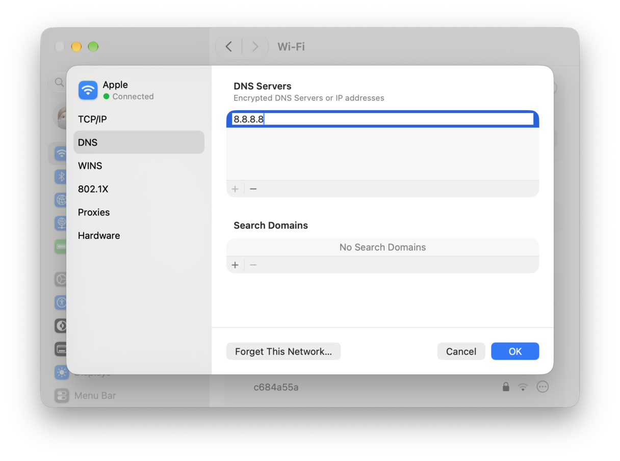 Change DNS servers