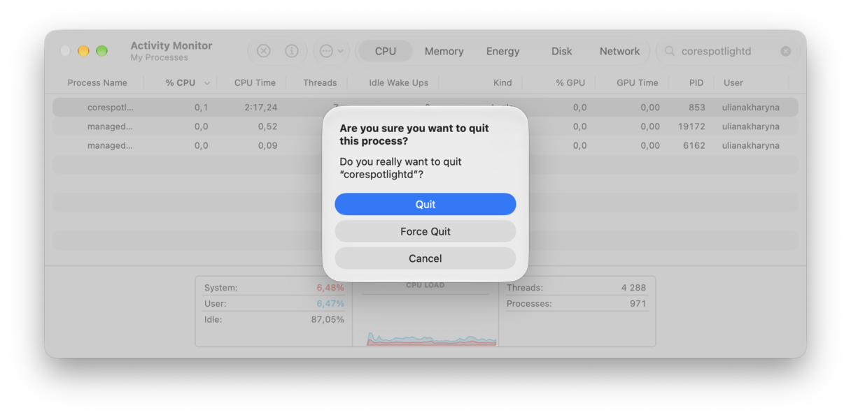 How to fix corespotlightd high CPU