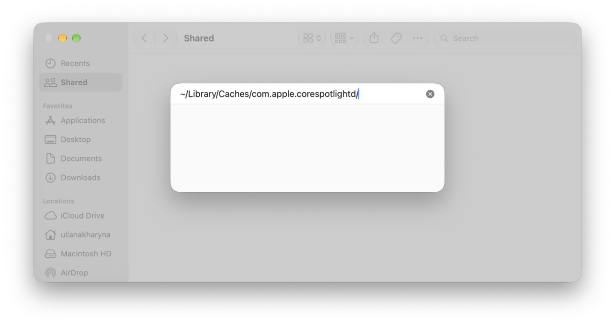 Check Spotlight cache