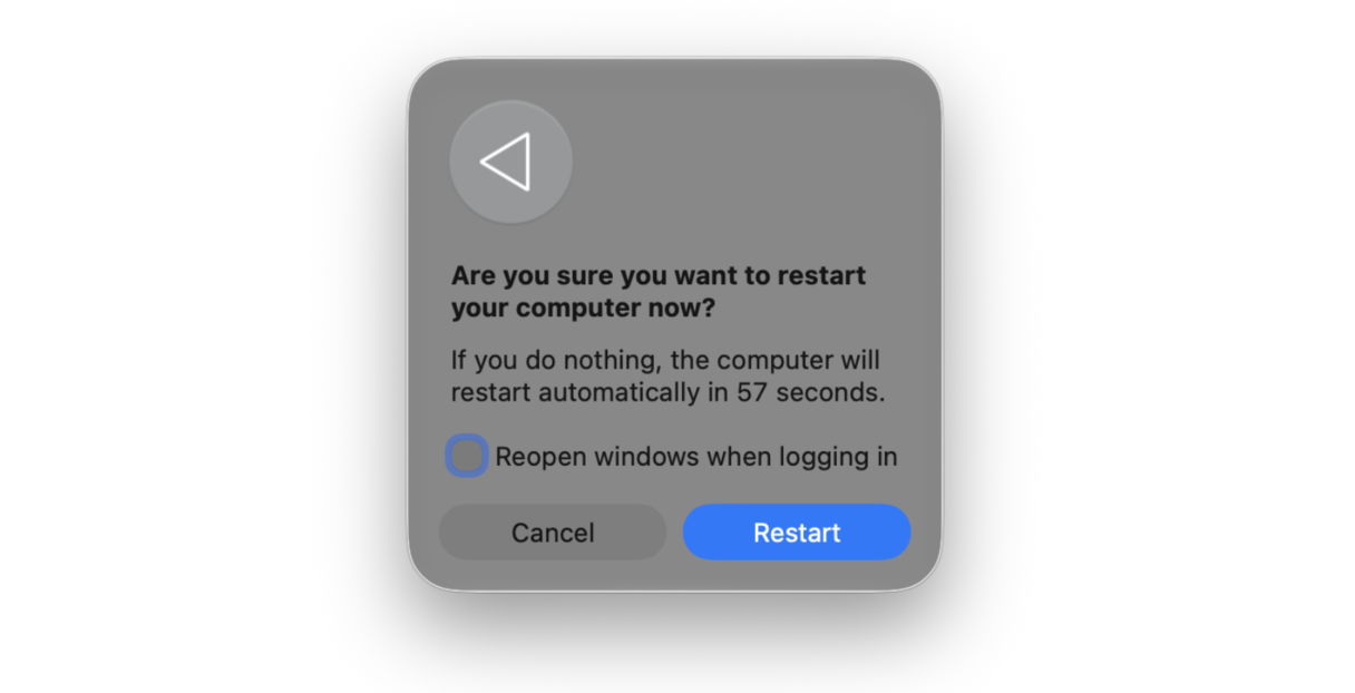 Restart your Mac