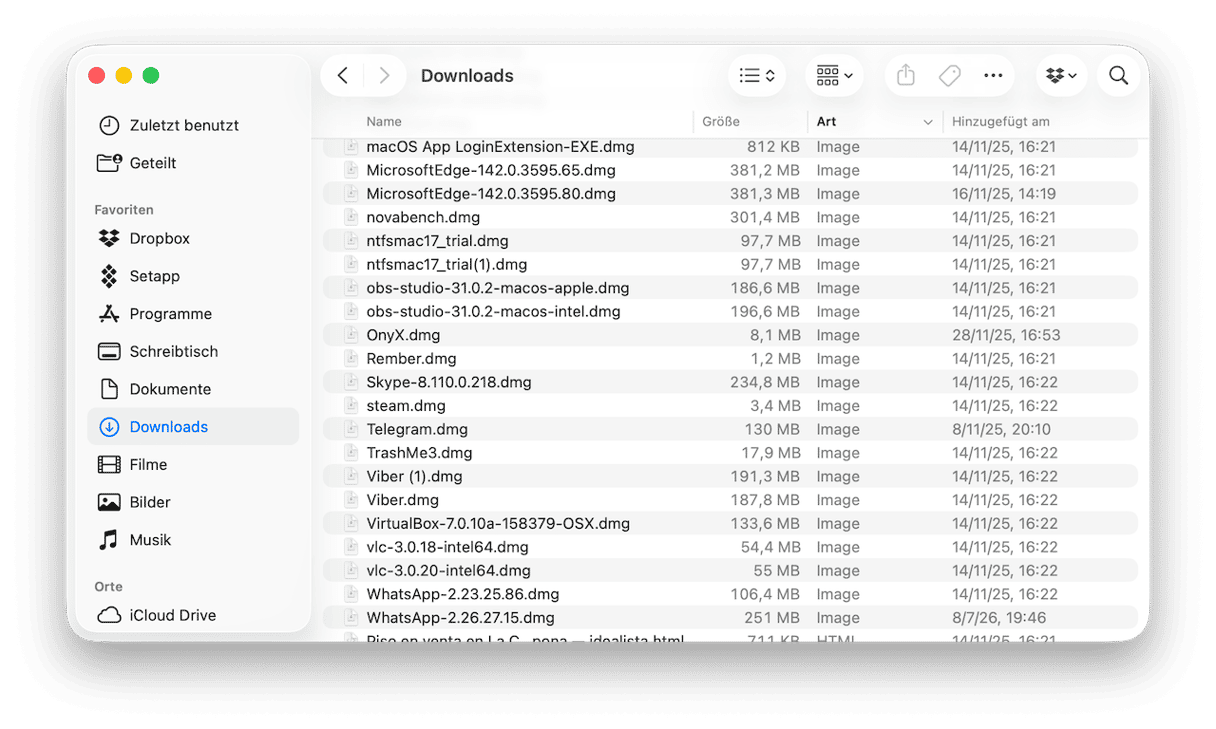 Scannen Sie den Ordner &bdquo;Downloads&ldquo;
