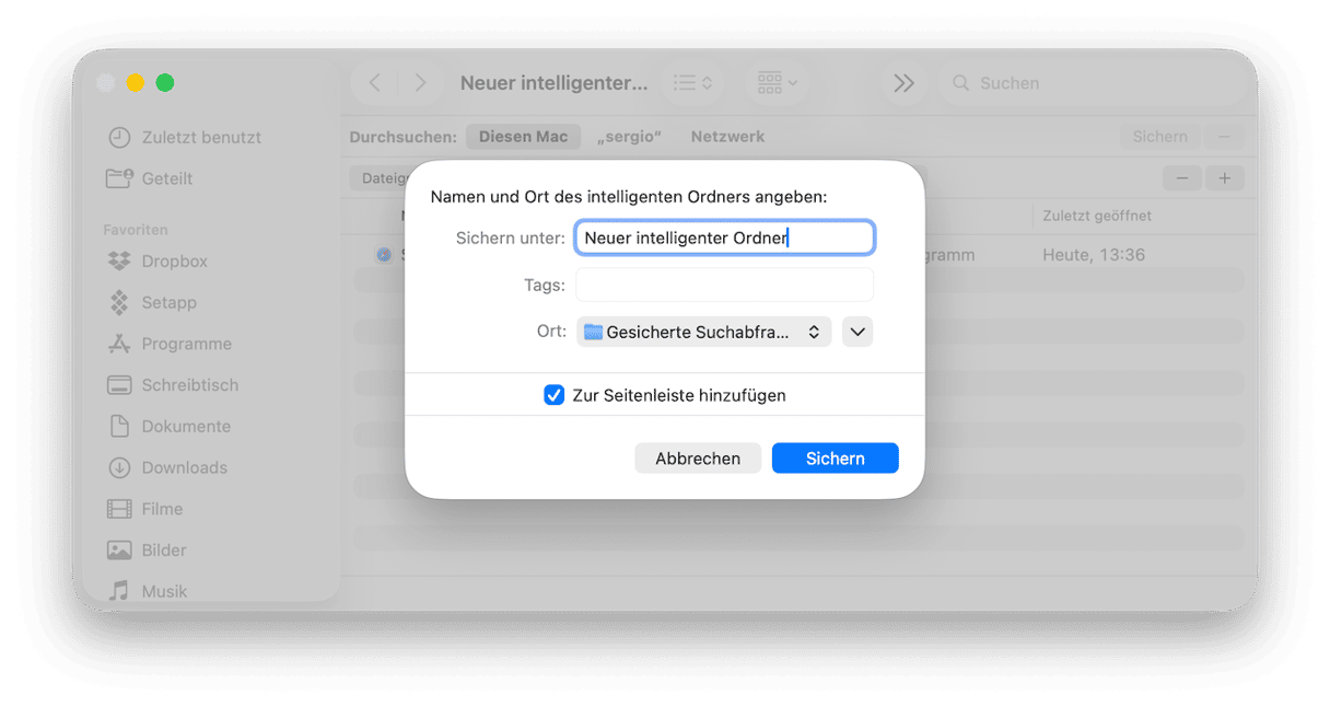 Erstellen Sie einen intelligenten Ordner