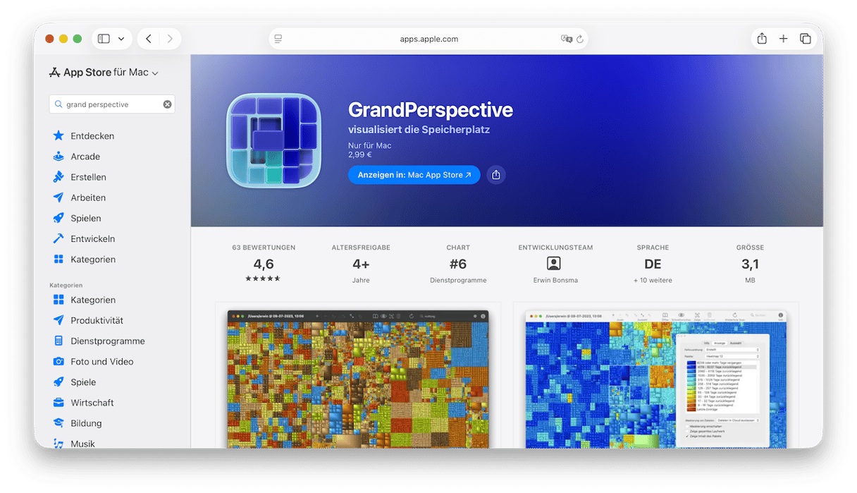 Grand Perspective: Ein gro&szlig;artiger Speicher-Manager f&uuml;r Mac