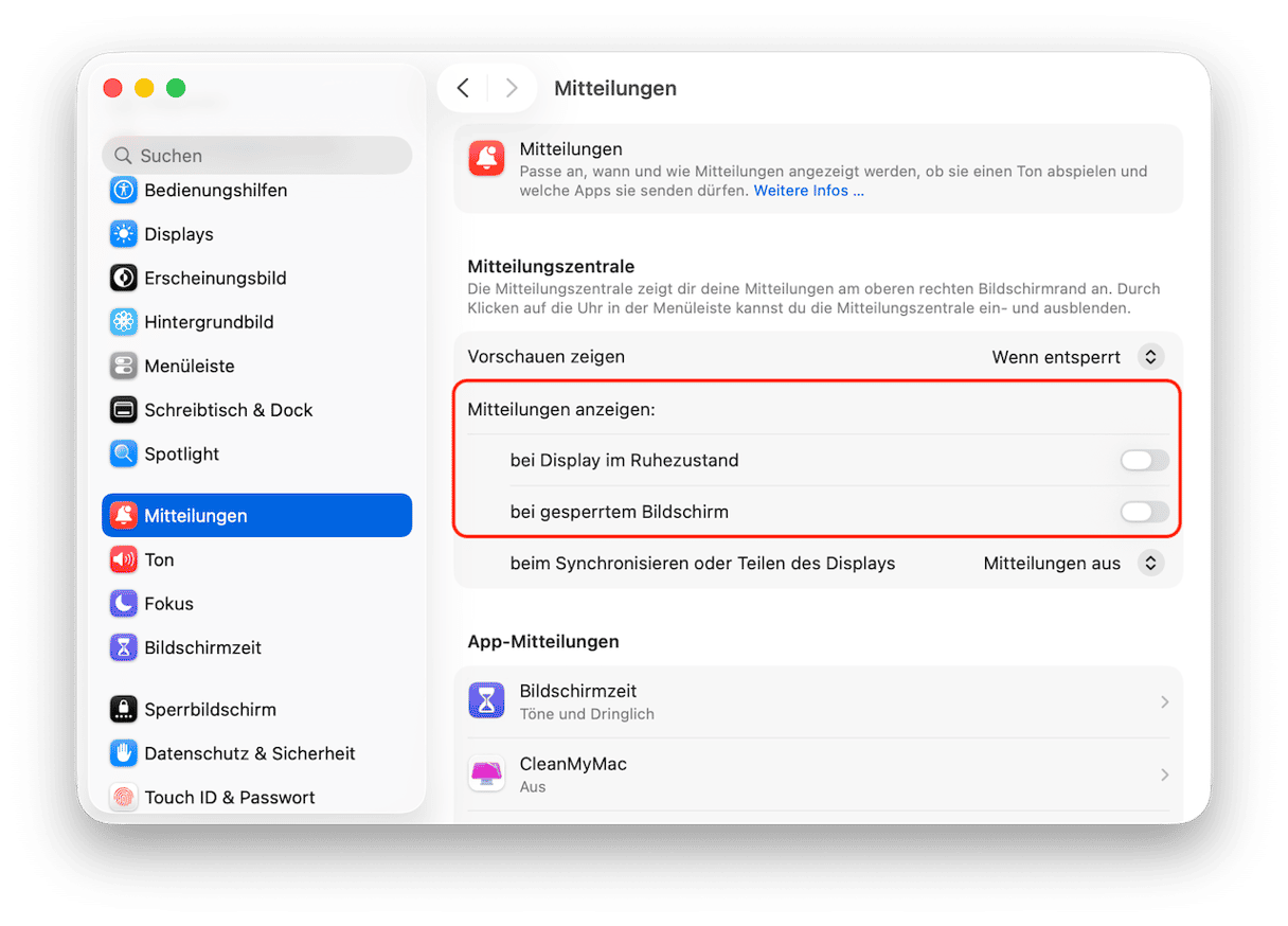 &Ouml;ffnen Sie die Systemeinstellungen und w&auml;hlen Sie &bdquo;Mitteilungen&ldquo;