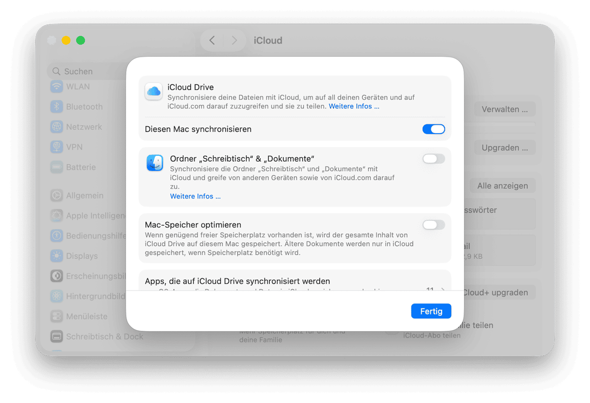 Gehen Sie zu &bdquo;Drive&ldquo; und aktivieren Sie &bdquo;iCloud Drive&ldquo;
