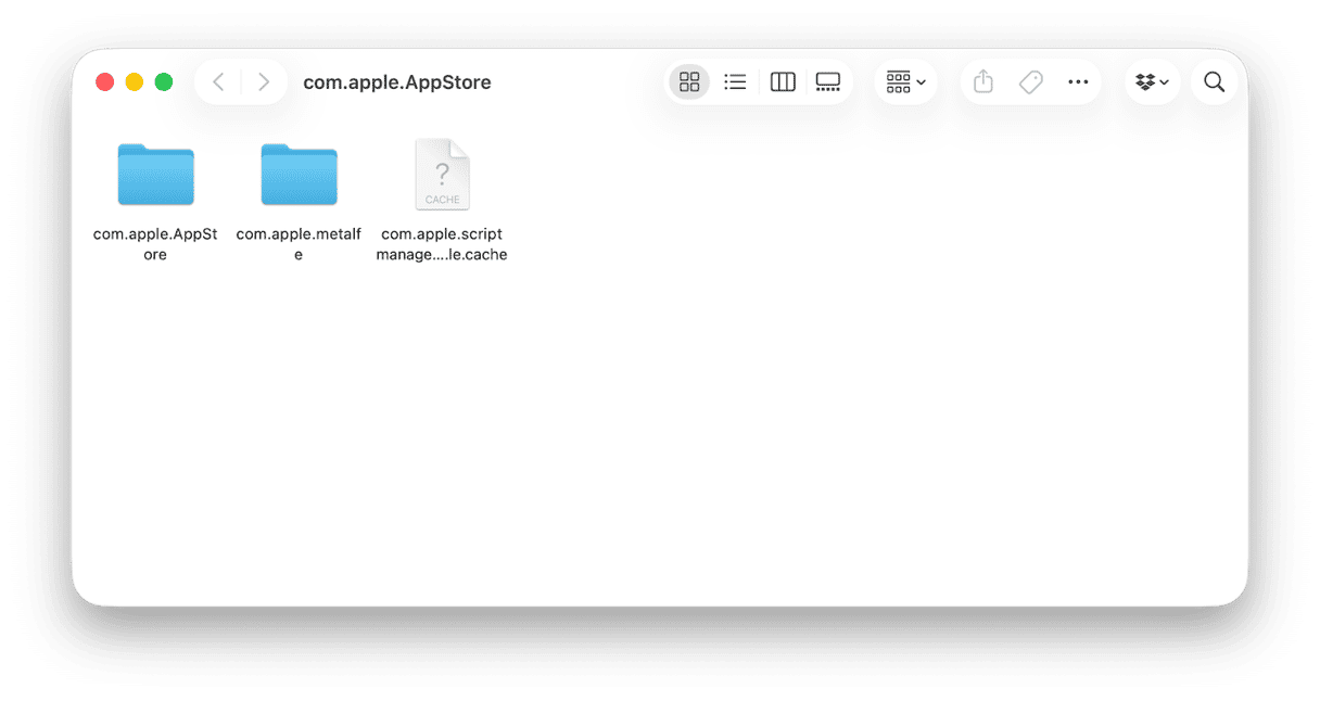 Faites glisser le contenu du dossier &laquo; com.apple.appstore &raquo; dans la corbeille