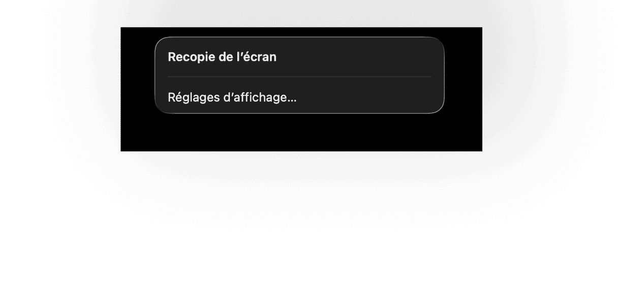 D&eacute;sactivez AirPlay et la recopie d'&eacute;cran
