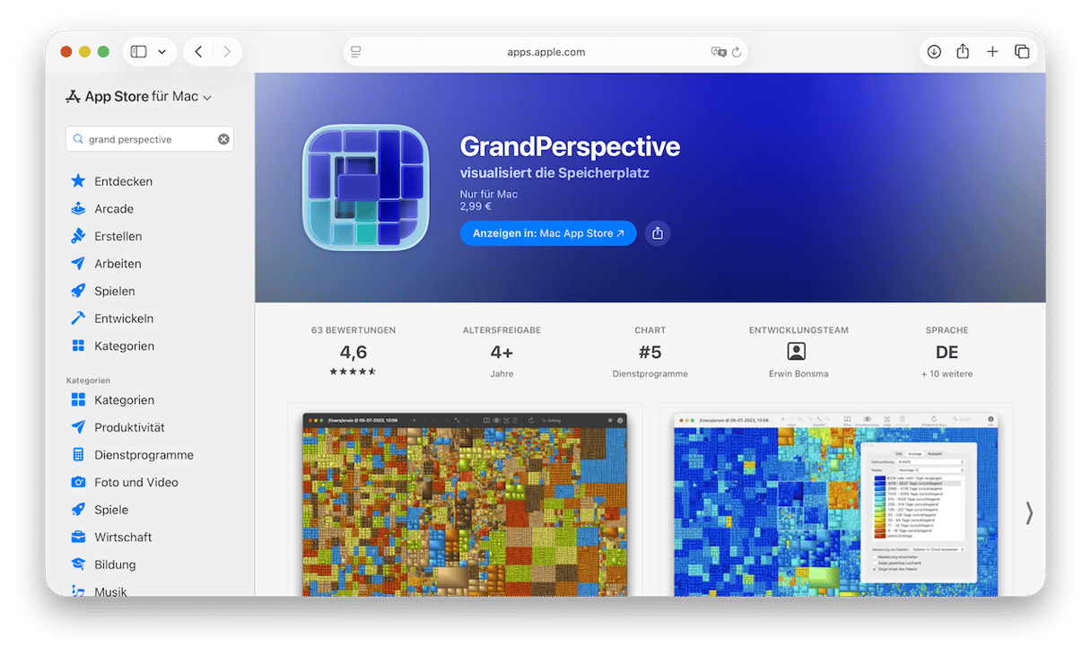 Grand Perspective : Un excellent gestionnaire de stockage pour Mac