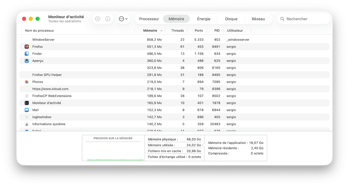 Quittez les processus depuis le Moniteur d'activit&eacute;