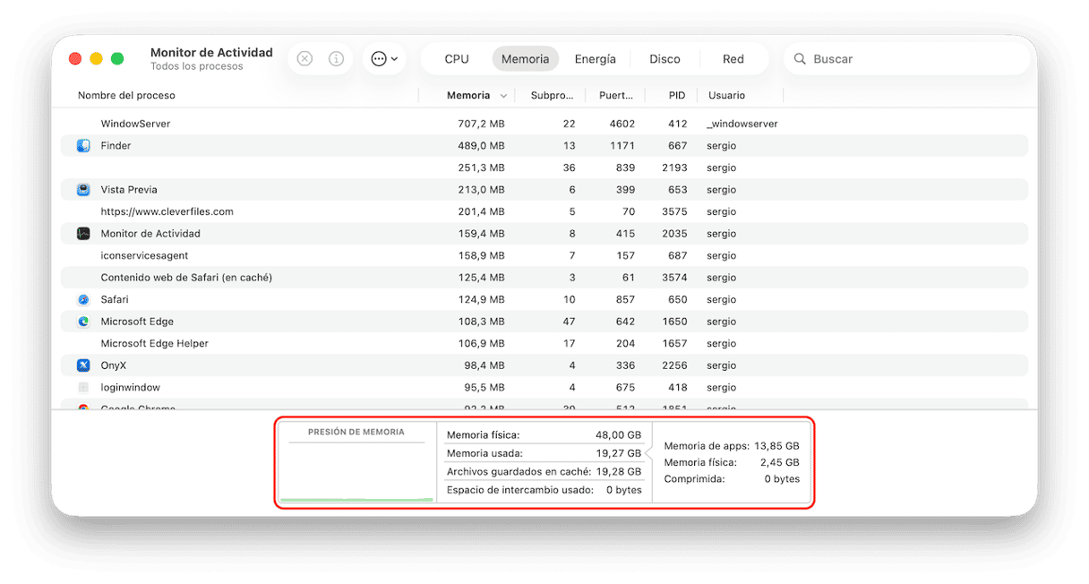 C&oacute;mo comprobar el uso de la RAM en Mac