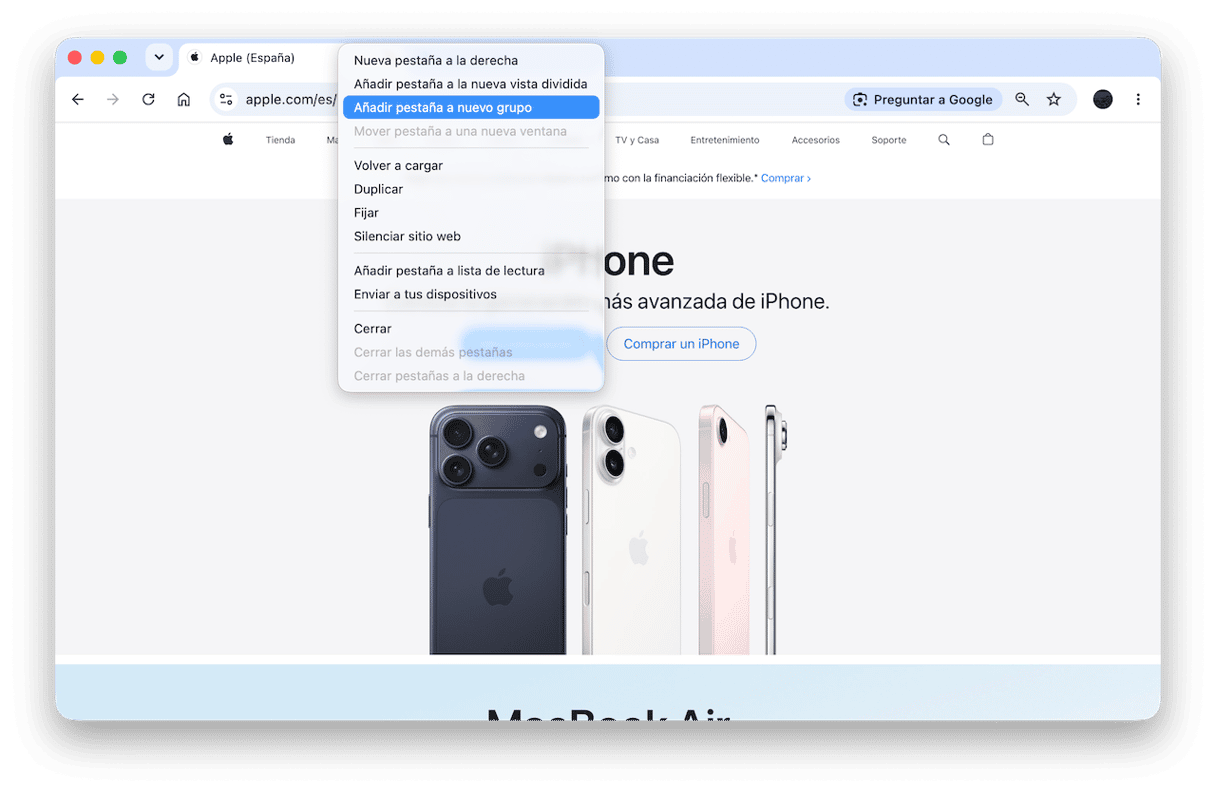 Mant&eacute;n menos pesta&ntilde;as abiertas en el navegador - Chrome