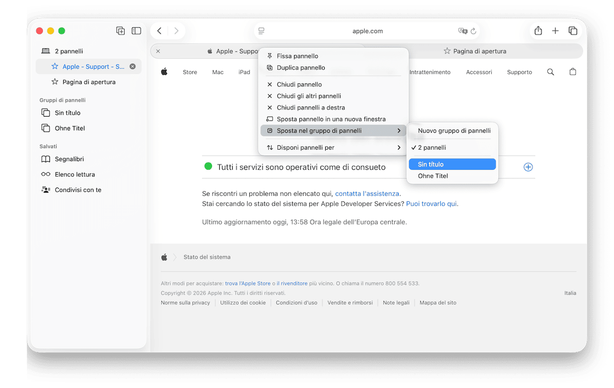 Tieni aperte meno schede nel browser - Safari