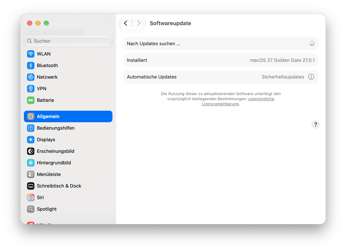 macOS Software-Update-Einstellungen