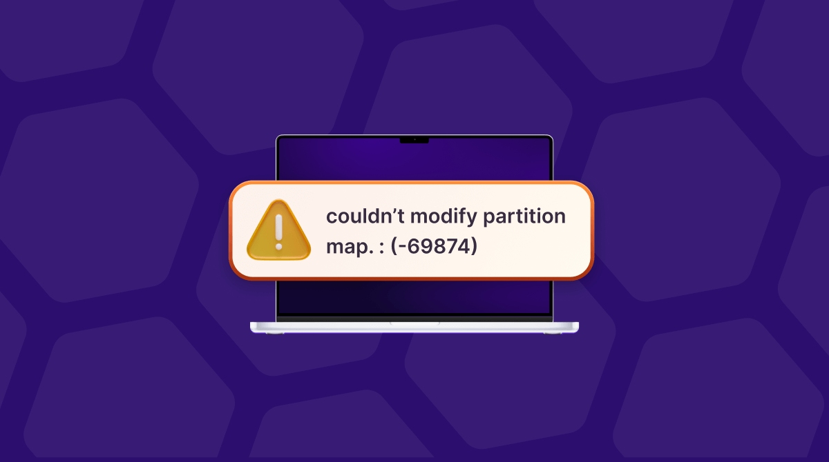 How to fix 'couldn't modify partition map. : (-69874)'